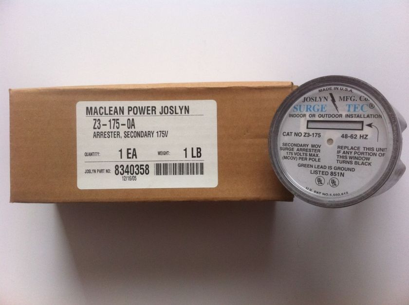 JOSLYN Z3 175 0A Surge Tec Secondary Arrester  