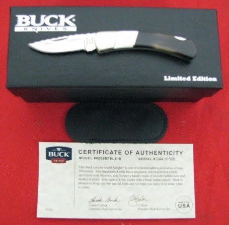 Buck Knife 505 Knight Buffalo Horn & Pearl 505BFSLE Limited Edition 