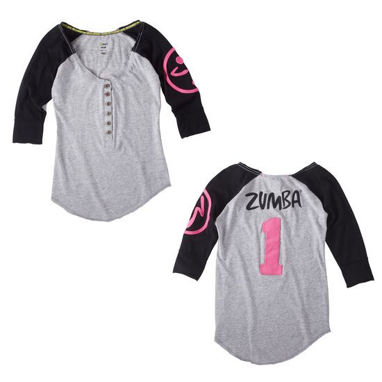 ZUMBA Zweet Baseball Tee Shirt Top Black/Gray ALL SIZES New Spring 