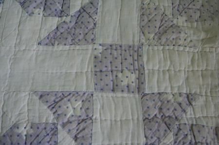 Large ANTIQUE Snowball CUTTER QUILT PC 31 x 64 BLUE Red PRIMITVE 