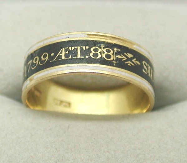 Georgian 1799 Gold & Enamelled Mourning Ring  