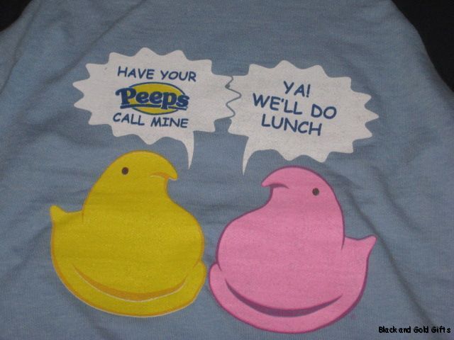   Juniors Graphic Tee Tshirt Blue My Peeps Call Long Sleeve Shirt NEW