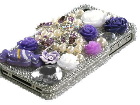 3D BLING RHINESTONE DIAMOND HARD CASE COVER APPLE IPHONE 4 4S 