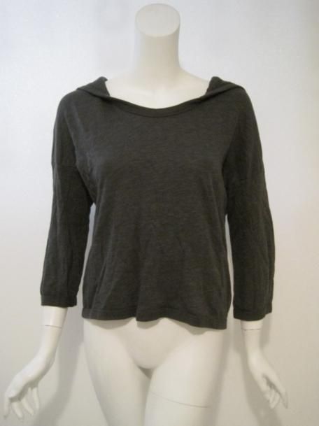 James Perse womens charcoal crop hoodie top 2 $125 New  