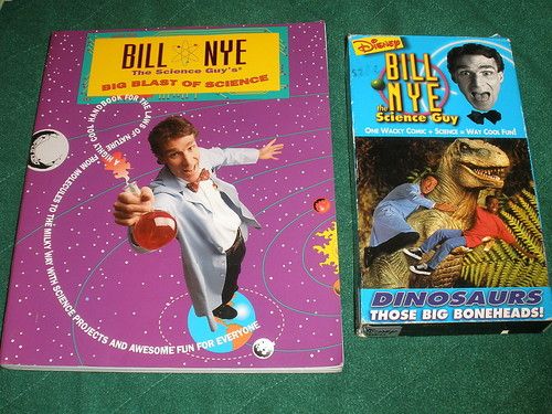 Bill Nye The Science Guy Book & VHS Video~Dinosaurs  