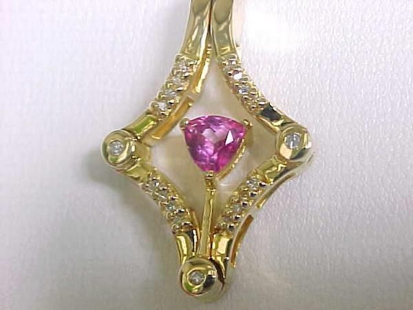 1,645 UNIQUE 14K CONVERTIBLE 2 WAY TRILLION HOT PINK TOPAZ DIA 