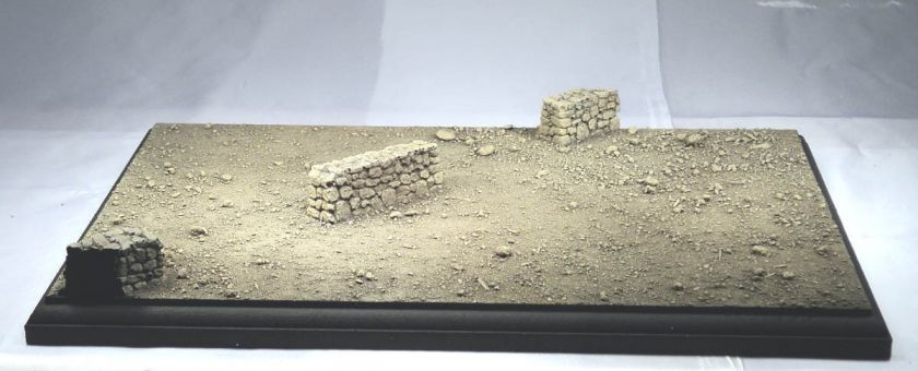 35 1/48 Scenic Built Diorama Display Base 10x15 Stone Wall  