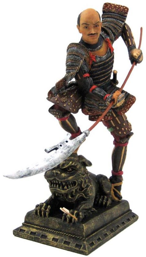 Naginatajutsu Samurai Warrior Statue Japan Hand Painted  