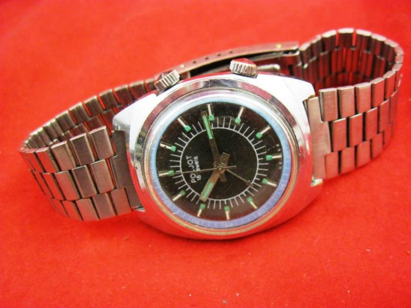 Vintage POLJOT Soviet RUSSIAN Mechanical WRIST WATCH ALARM + Vibro 