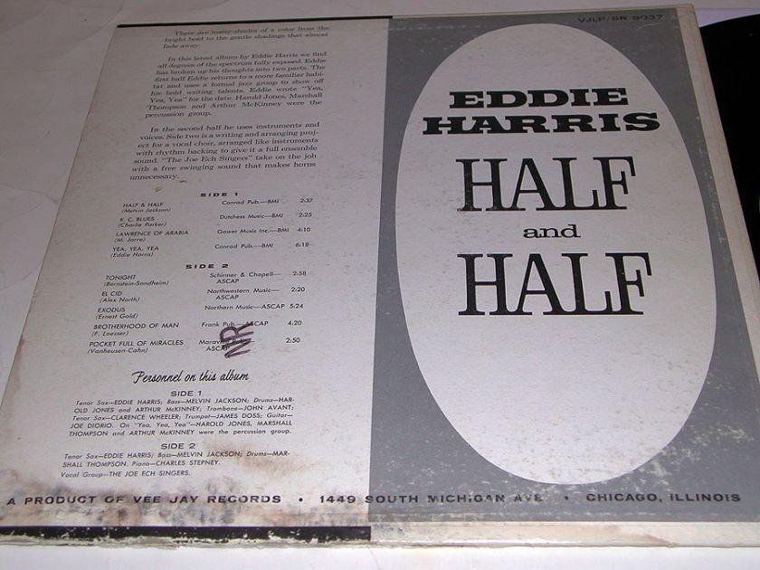 EDDIE HARRIS Half And Half MONO VEE JAY LP  