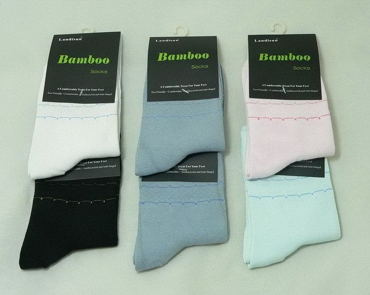 LANDISUN WOMEN BAMBOO QUARTER SOCKS S132 (1 PAIR) ECOFRIENDLY 5 COLOR 