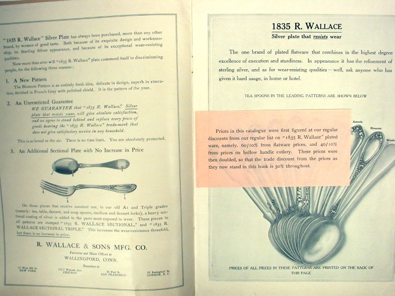 1835 R Wallace Silverplate flatware catalog silversmith  