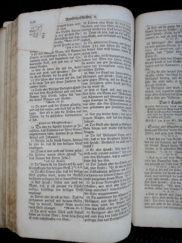 1847 antique BUCH FAMILY GERMAN BIBLE ornate penmanship LANCASTER 