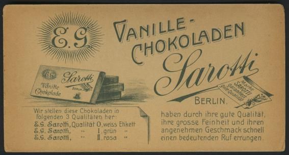 Victorian Trade Card Sarotti German Chocolate 1880s  