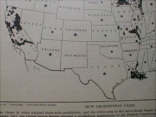 Prohibition 1919 Ratification 18th Amendment  USA Dry  