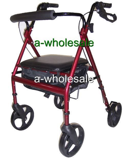 300 lbs. Capacity Aluminum Rollator Walker w/ 8 Wheels  