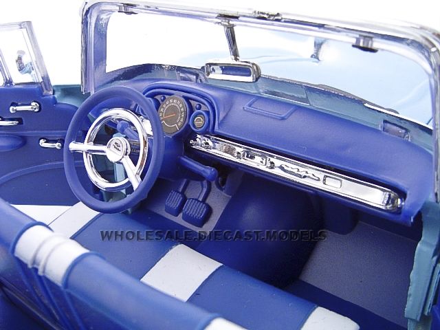 1957 CHEVROLET BEL AIR CONVT BLUE 118 DIECAST MODEL  