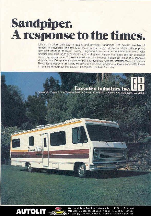 1979 Executive Sandpiper Motorhome RV  