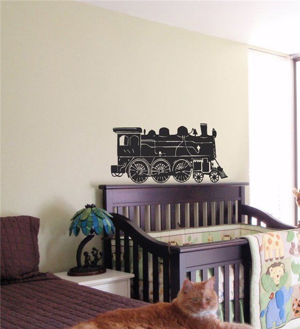 KIDS WALL ART STICKER BABY ROOM NURSERY BOY GIRL BEDROOM FUNNY TRAIN 