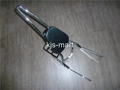 NEW CHROME METAL BACKREST SISSY BAR & LUGGAGE RACK YAMAHA VIRAGO VSTAR 