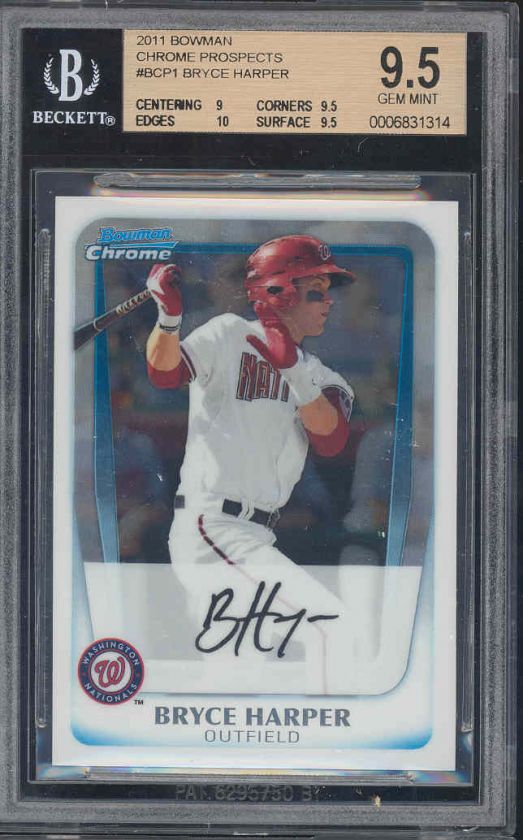 2011 bowman chrome pros #1 BRYCE HARPER rc BGS 9.5 10  