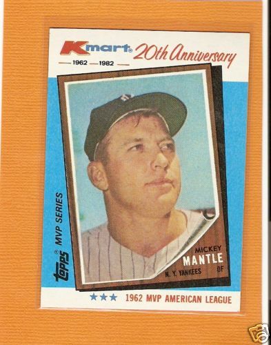 Mickey Mantle 1982 Kmart 20th Anniversity Card Nrmt  