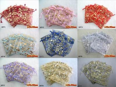   Pattern Organza Jewelery Wedding Favor Bags Pouch 12x9cm XFF  