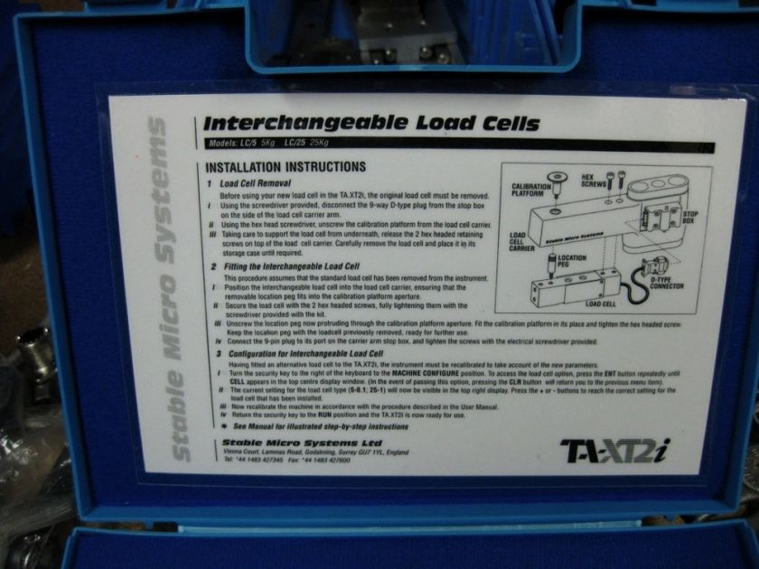 Stable Micro Systems 25Kg Texture Analyzer Load Cell  