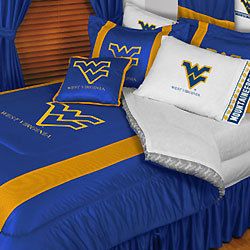 NCAA WEST VIRGINIA MOUNTAINEERS WVU Queen COMFORTER SET  