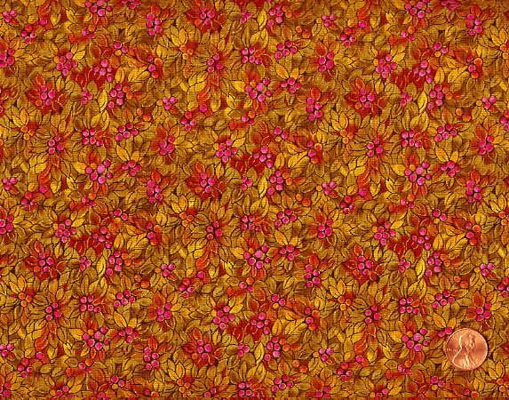 CLEARANCE   2YDS FALL LEAVES & BERRIES QUILT FABRIC