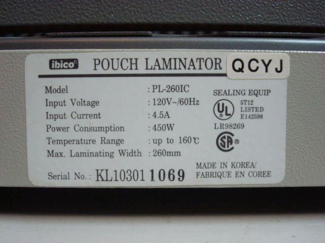 Ibico PL 260IC Pouch Laminator  