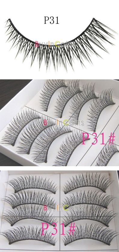 10 Pair Thickl Black Long False Eyelashes Eye Lashes Makeup #P31 