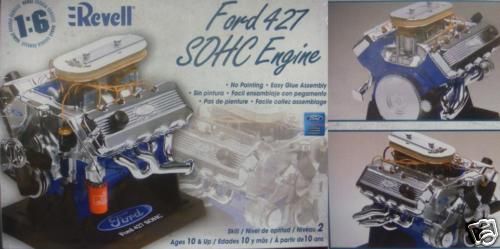 REVELL FORD 427 SOHC ENGINE MODEL KIT 1/6 NEW 851565  
