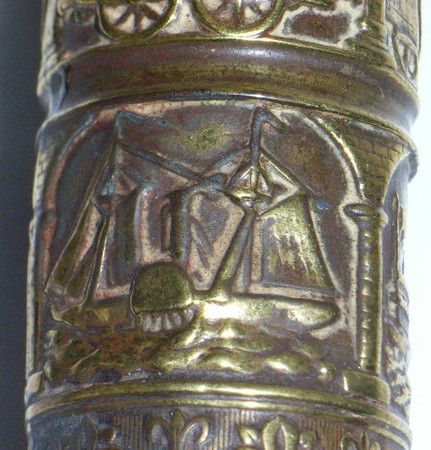   CASE CYLINDER STEAM TRAIN PADDLE STEAMER WINDSOR CASTLE SHIP BRASS VTG