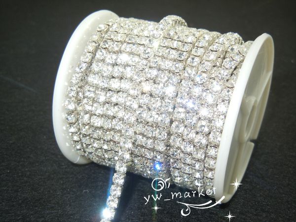 Crystal Rhinestone Close Chain Clear Trim 10 YARD  