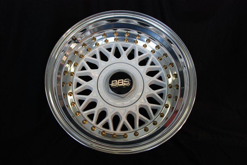 WHITE BBS RM 8.5/9.5x15 SPLIT RIMS VW GOLF RS BMW E30  