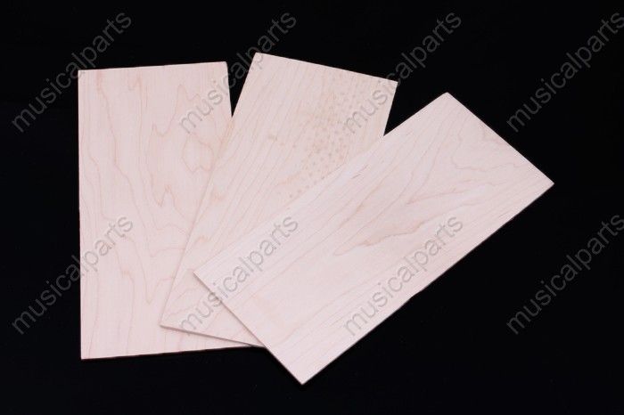 NEW 1 Set of 3 Guitar HEAD VENEER Maple,Guitar Parts Marquetry  