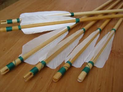 12 TRADITIONAL D. FIR WOOD SELF NOCK GOOSE ARROWS  