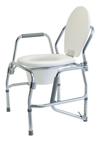 Lumex 3 in 1 Steel Drop Arm Bedside Commode Padded Seat  