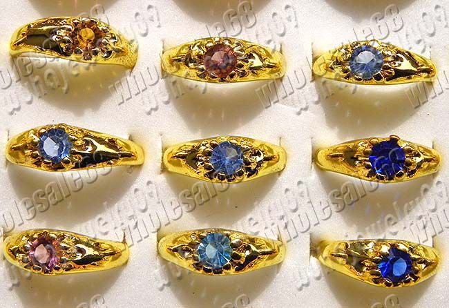 Wholesale bulk lots 30pcs mixed drop oil CZ Rhinestone Rings  