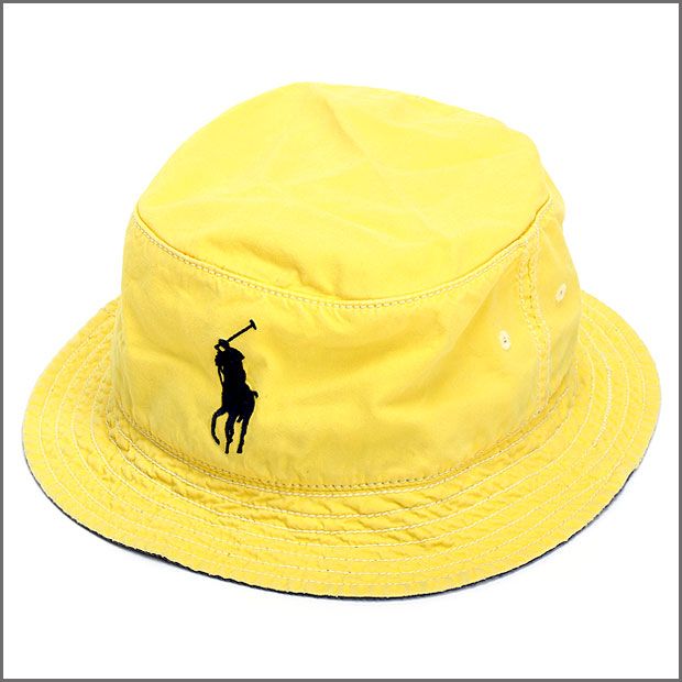 Polo Ralph Lauren Big Pony Yellow Fisherman Bucket Hat NWT S/M  