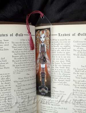 Goth Hot Air Balloon Steampunk Fairy BOOKMARK Art Lucy  