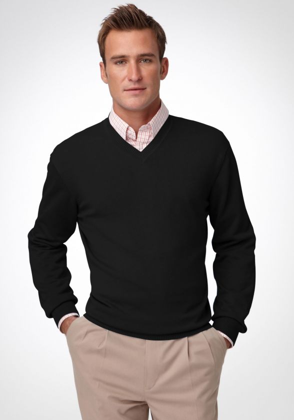 Bobby Jones Mens Solid Pima L/S V Neck Sweater  