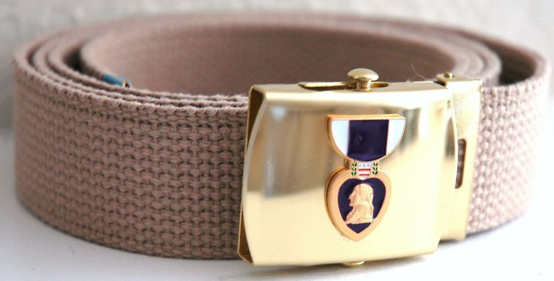 United States Purple Heart Mini Metal Belt & Buckle  