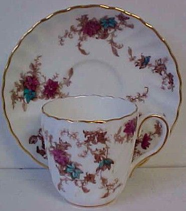 MINTON ANCESTRAL DEMITASSE CUP AND SAUCER SET /S NICE  