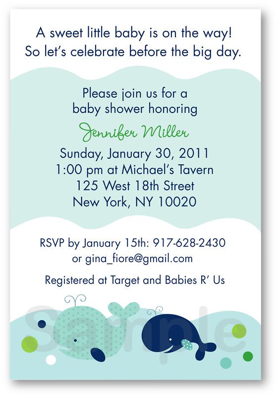 Little Whale Nautical Baby Shower Invitation Printable  