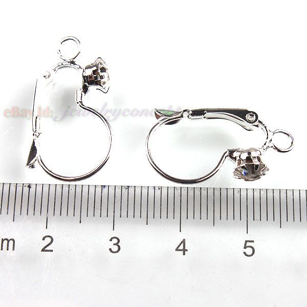   New Silvery Rhinestone Earwires Hook Earring Findings Free P&P  