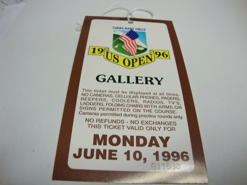 1996 USGA GOLF TICKET US OPEN MAJOR GOOD CONDITION MON  