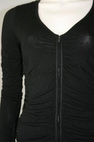 NWT Bailey 44 Addicted to Love Zip Front Top Black M  