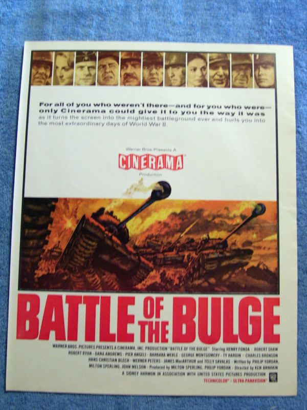 1965 MOVIE AD  BATTLE OF THE BULGE HENRY FONDA,R. RYAN  